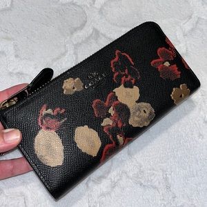 Coach Cherry Blossom Zip Around Accordion Wallet